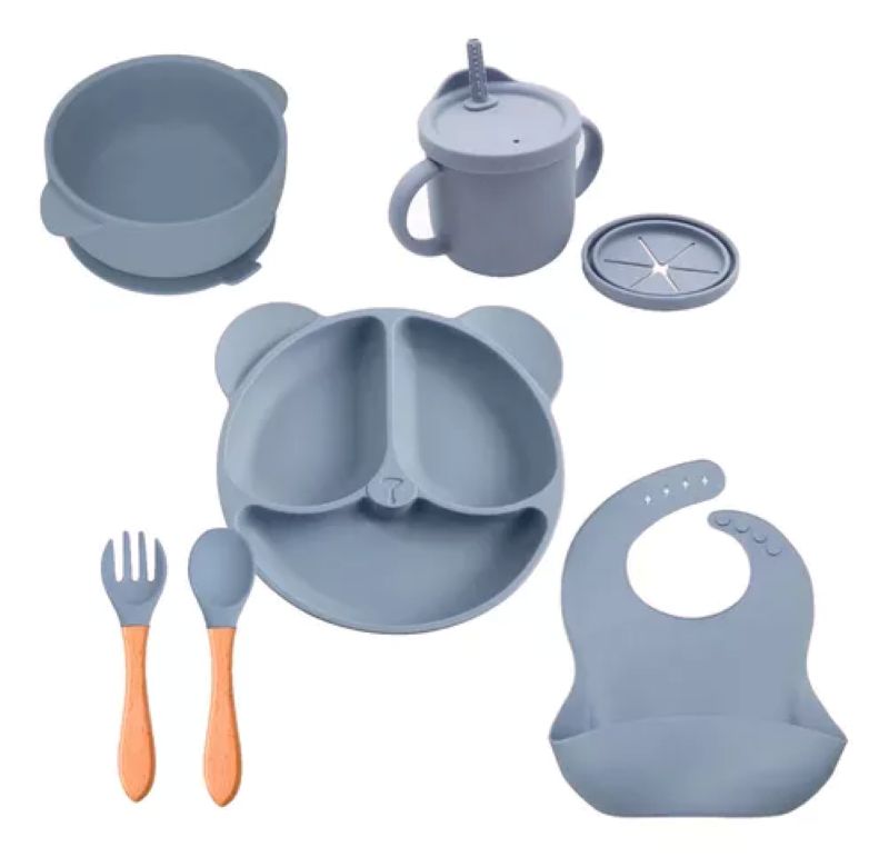 Set Vajilla En Silicona Para Bebe